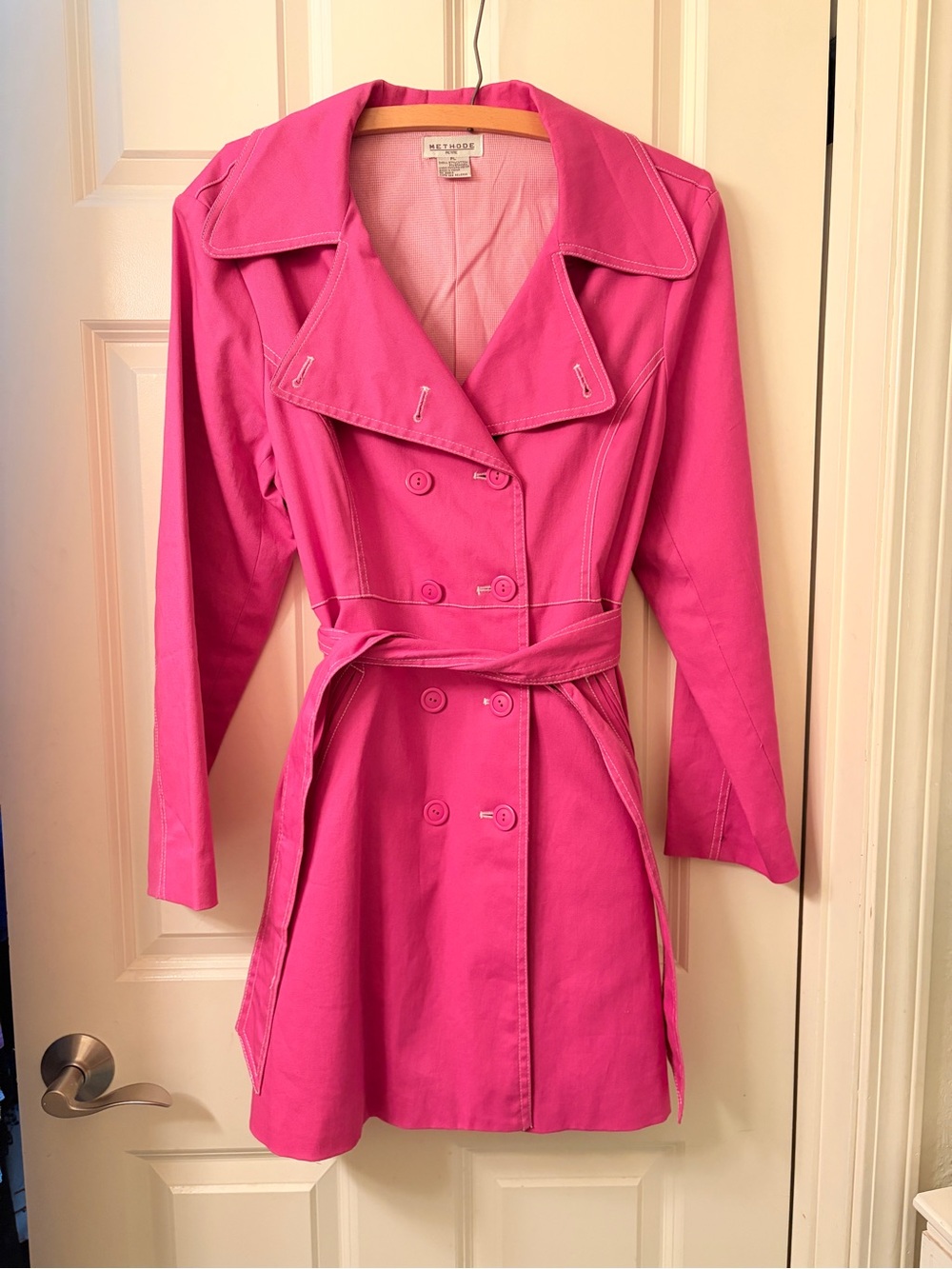 EUC Bubblegum Pink Trench Coat, Petite L